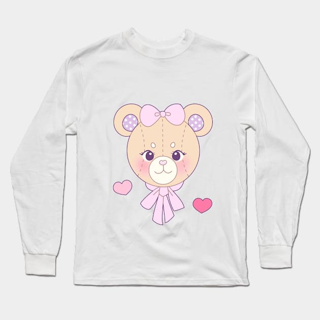 Lovely Bear Charm Long Sleeve T-Shirt by Kipaki